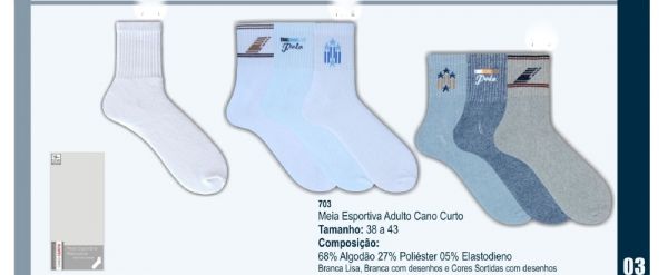 Meias Cano Curto-kit Com 12 pares-REF: 202